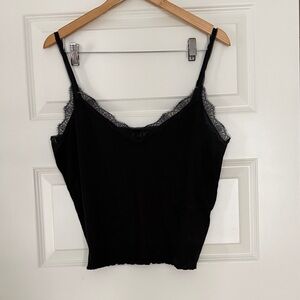 J.Crew Fine Rib Lace Trim tank top